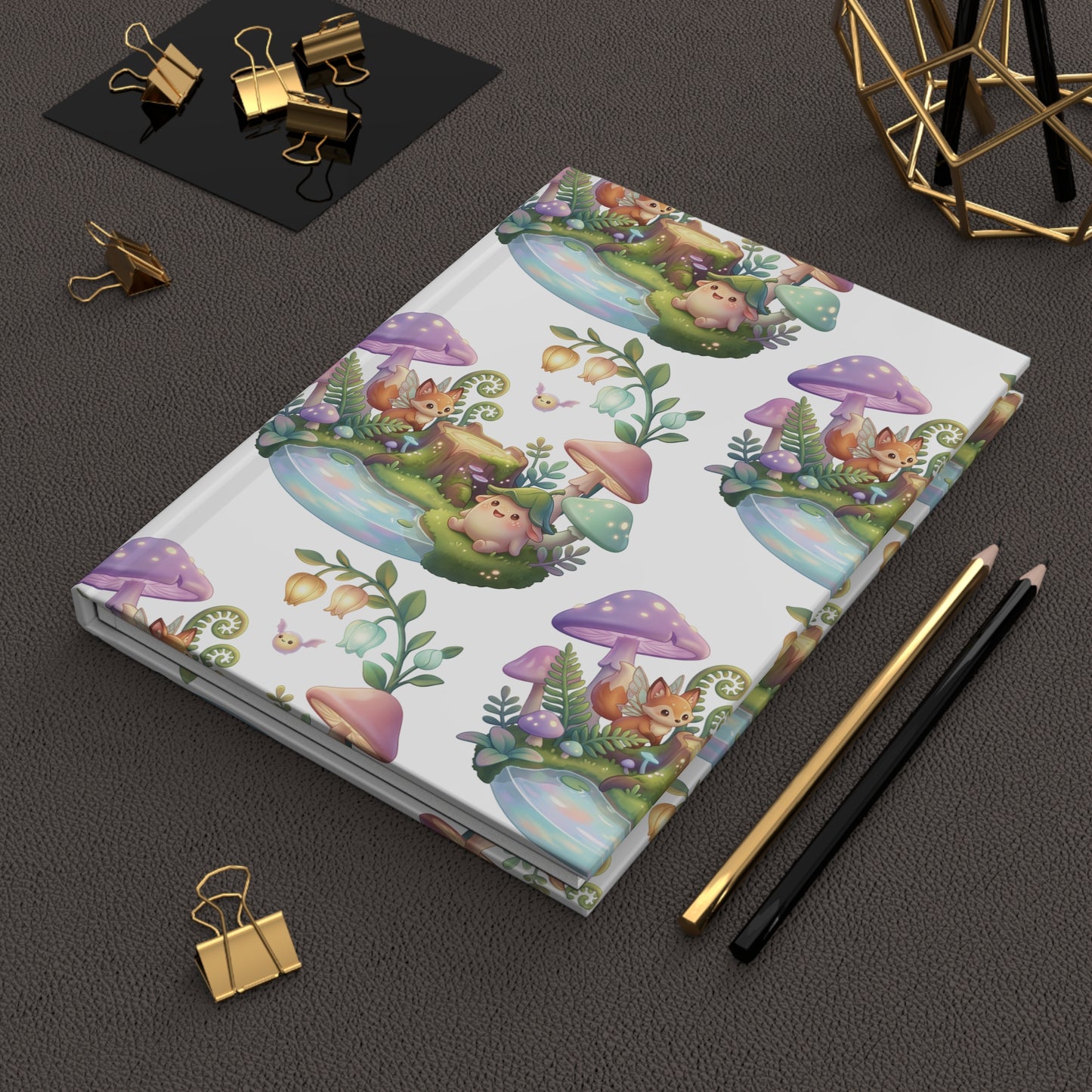 Hardcover Journal — Cute Fantasy Mushroom Forest Notebook for Kids & Journaling
