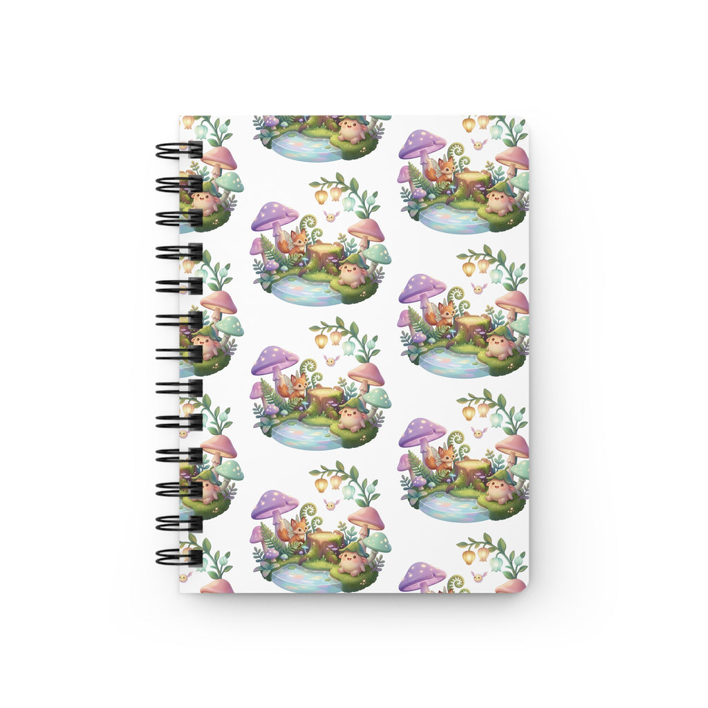 Fairy Garden Spiral Journal — Mushroom Pond Notebook for Kids & Dreamers