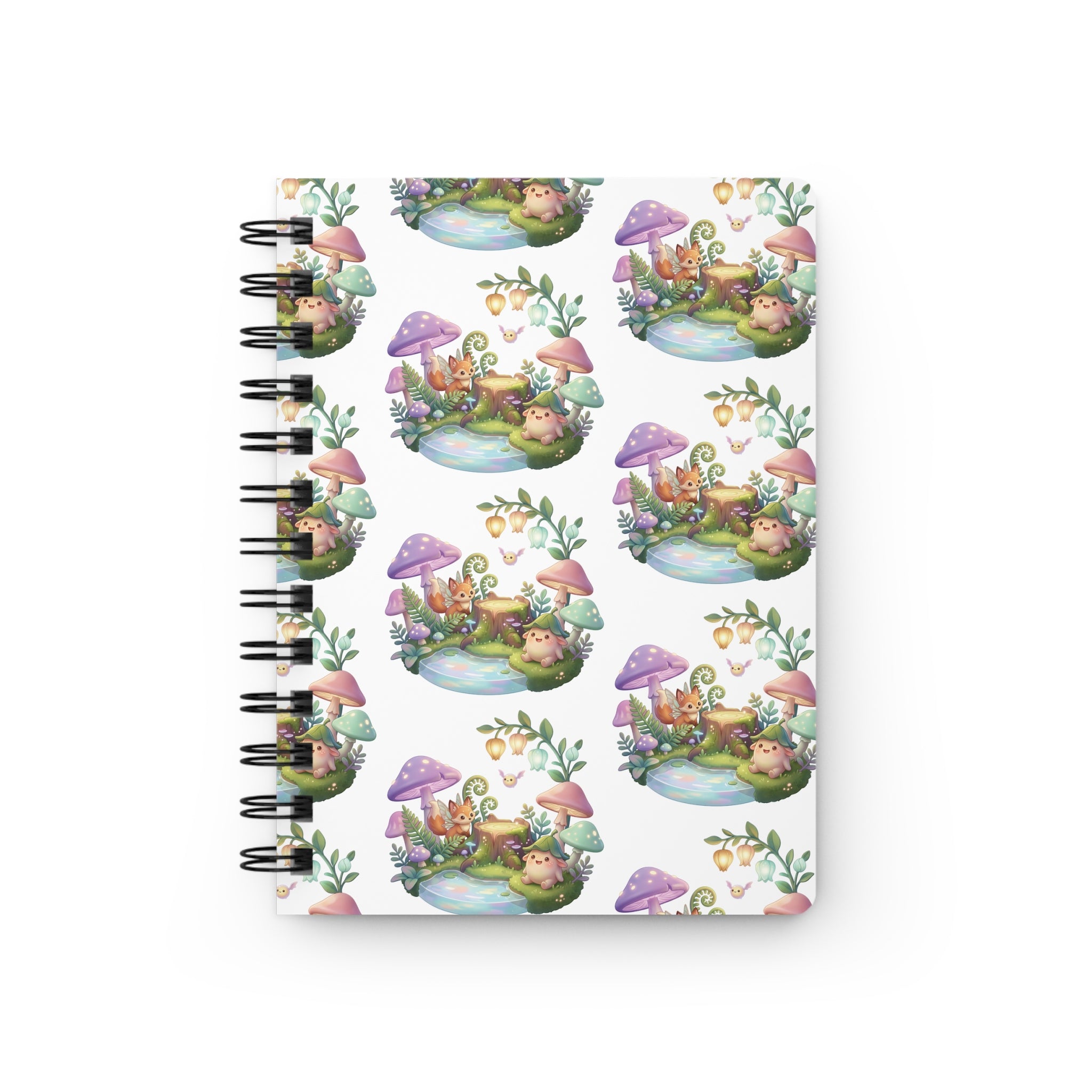 Fairy Garden Spiral Journal — Mushroom Pond Notebook for Kids & Dreamers