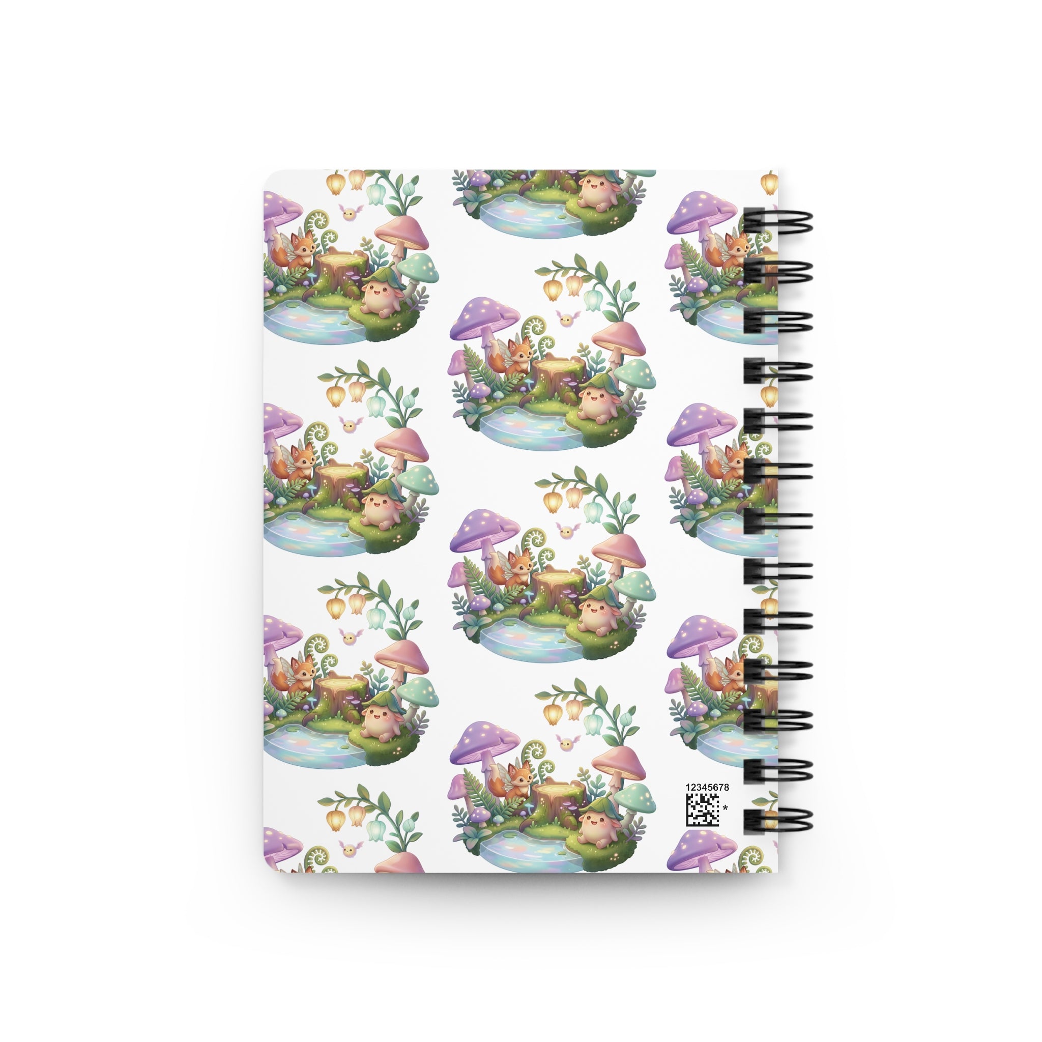 Fairy Garden Spiral Journal — Mushroom Pond Notebook for Kids & Dreamers